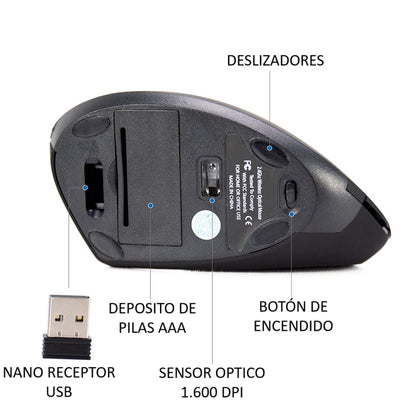 Mouse Vertical Inalámbrico