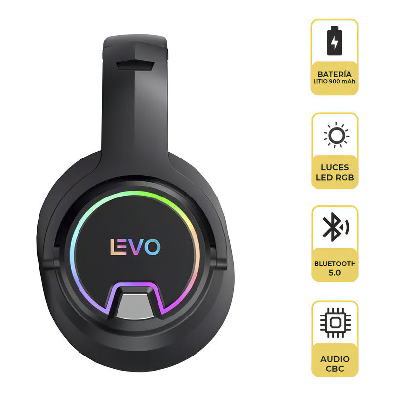 Audífono Gamer Rgb Thunder Con Micrófono Levo Color Negro