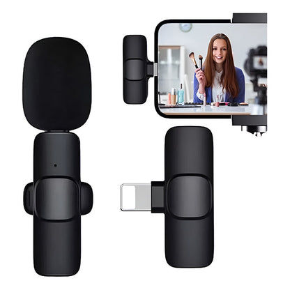 Micrófono Inalámbrico Solapa Lavalier Para Celular Usb-c Color Negro