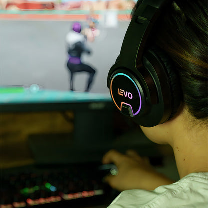 Audífono Gamer Rgb Thunder Con Micrófono Levo Color Negro