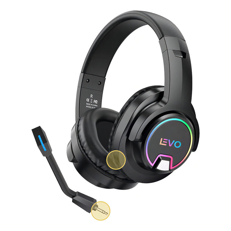 Audífono Gamer Rgb Thunder Con Micrófono Levo Color Negro